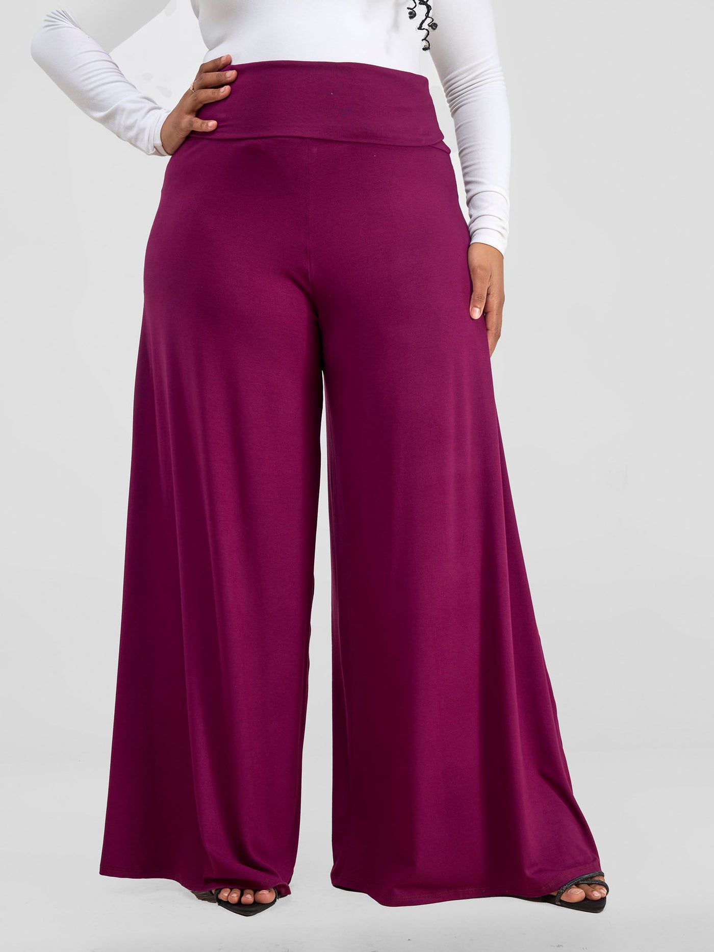 Vivo Kala Wide Leg Pants - Burgundy