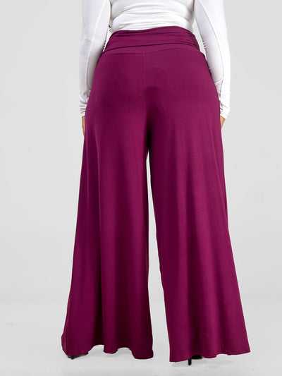 Vivo Kala Wide Leg Pants - Burgundy