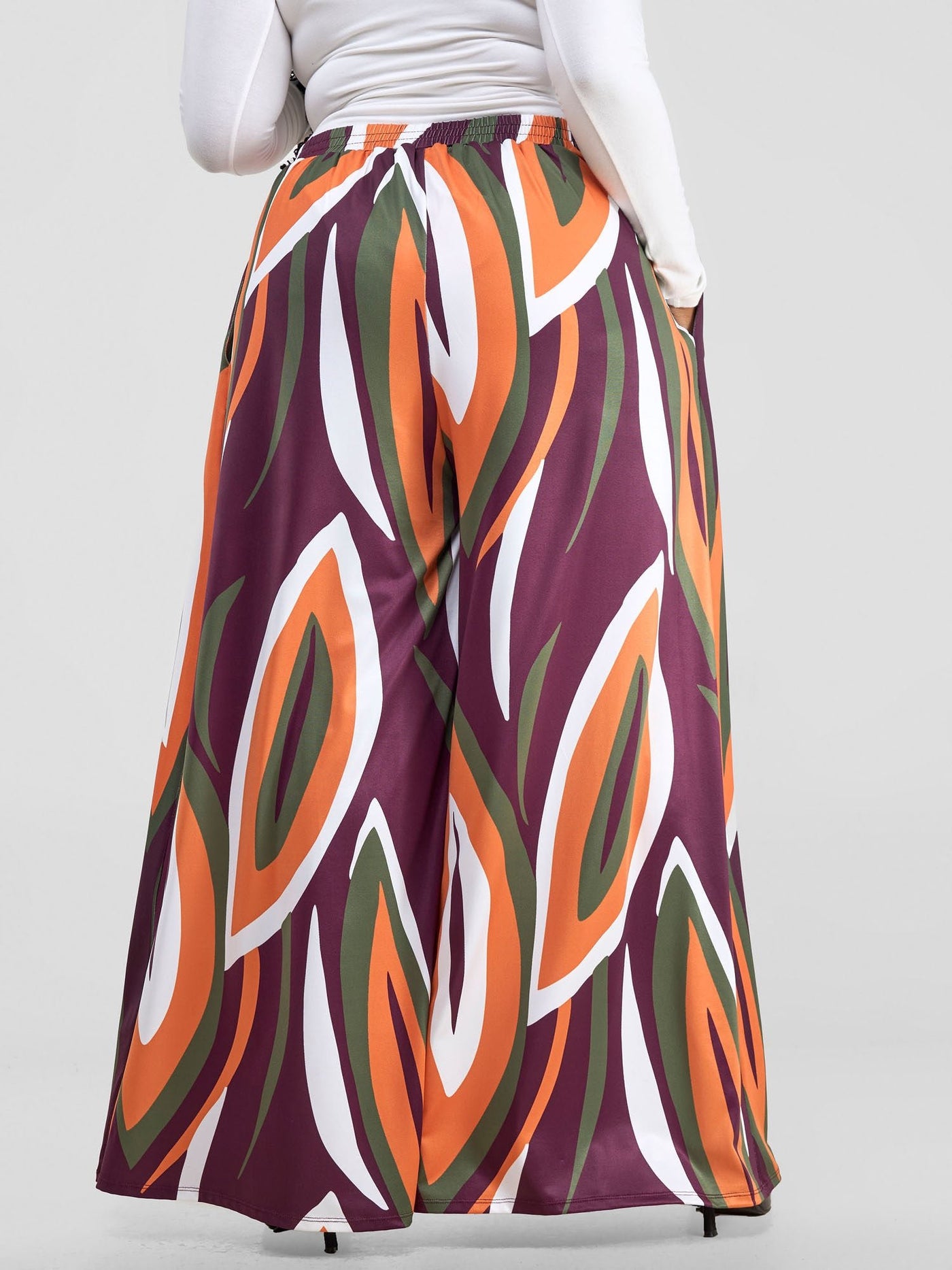 Vivo Kala Palazzo Pants - Burgundy / Hunters Bemba Print - Shopzetu