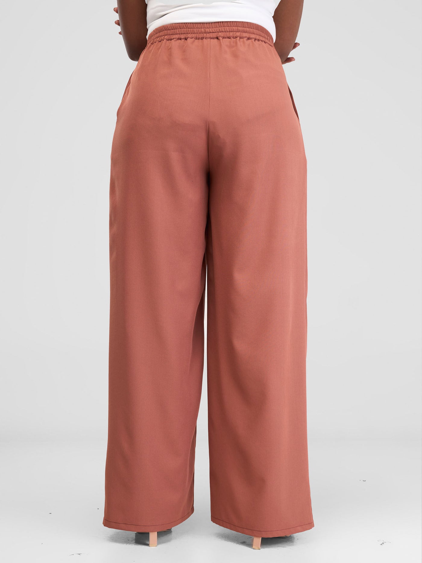 Vivo Zahari Drawstring Wide Leg Pants - Rust