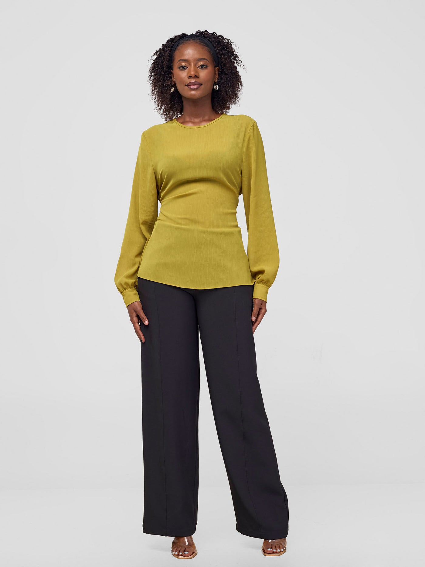 Vivo Laika Long Sleeve Tie Top - Lime