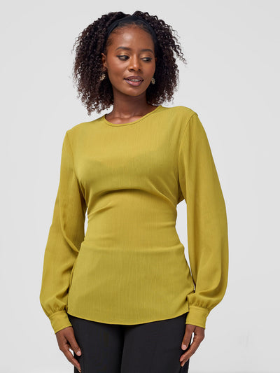 Vivo Laika Long Sleeve Tie Top - Lime