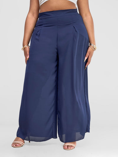 Zoya Shani Pleated Pants - Navy Blue