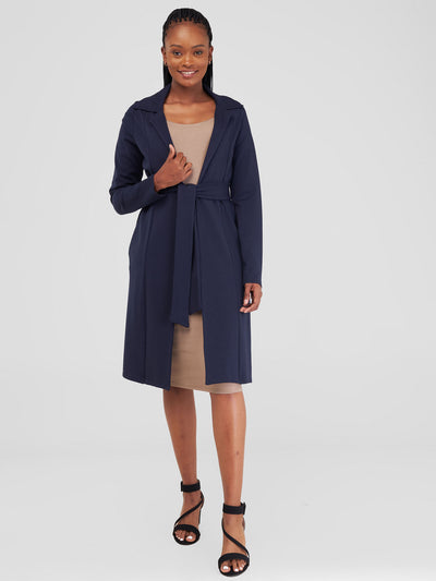 Vivo Basic Trench Coat - Dark Navy Blue