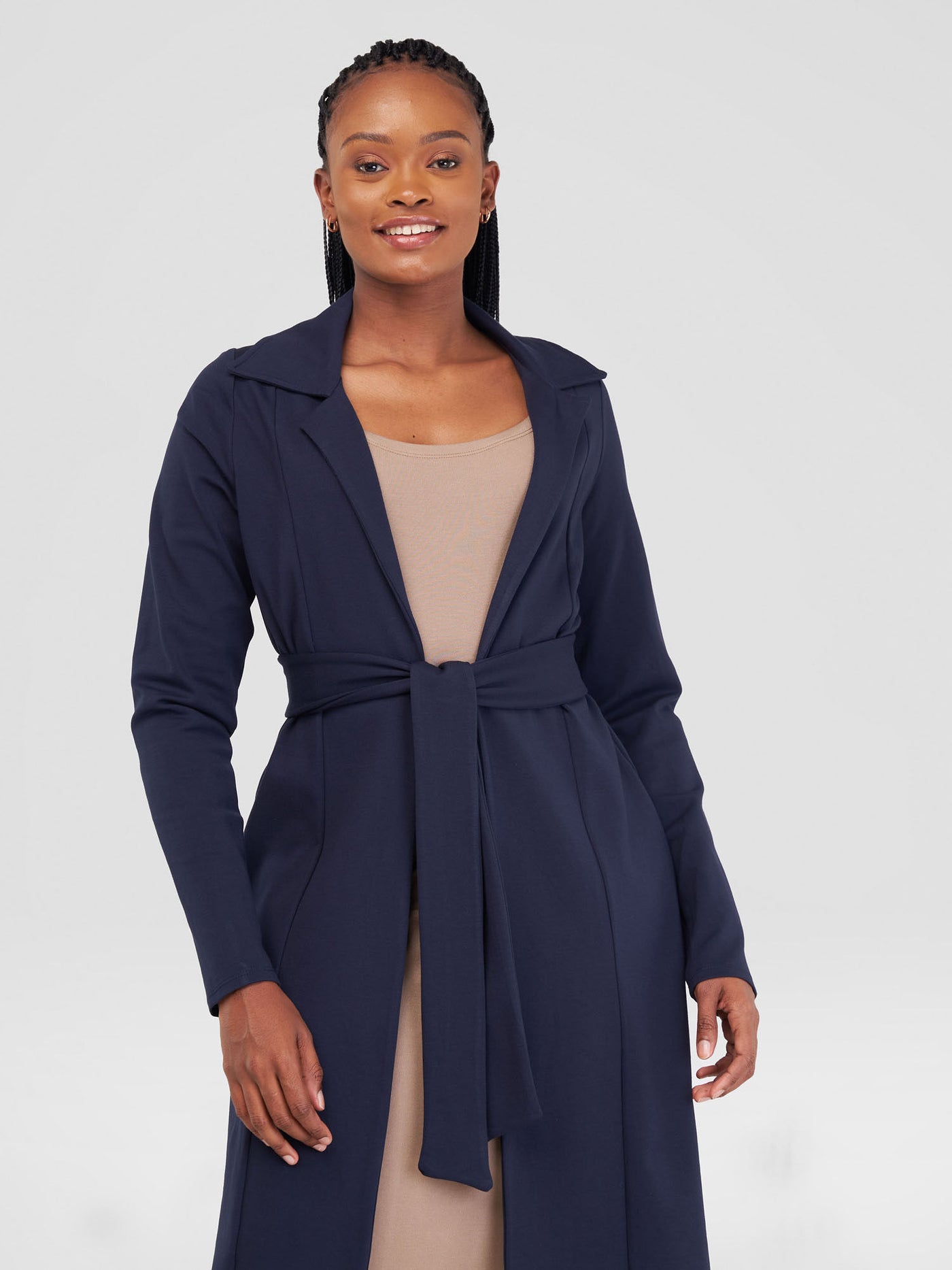 Vivo Basic Trench Coat - Dark Navy Blue