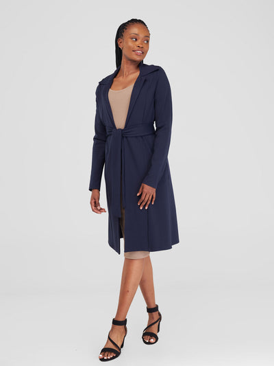 Vivo Basic Trench Coat - Dark Navy Blue