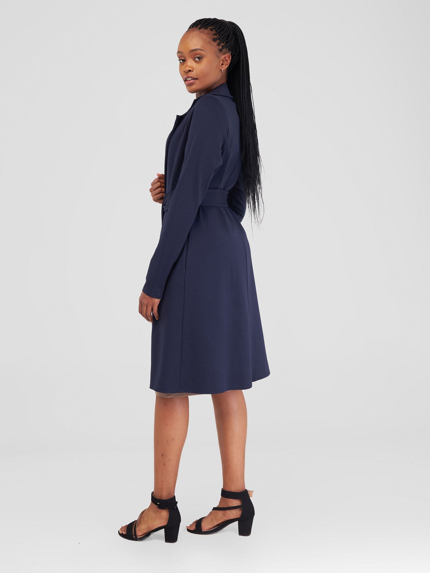 Vivo Basic Trench Coat - Dark Navy Blue