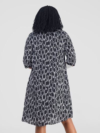 Vivo Ayo Tent Dress - Black / White Print