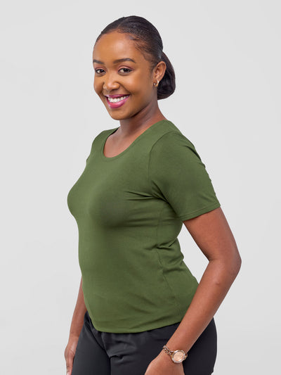 Vivo Basic Short Sleeve Top - Hunters Green