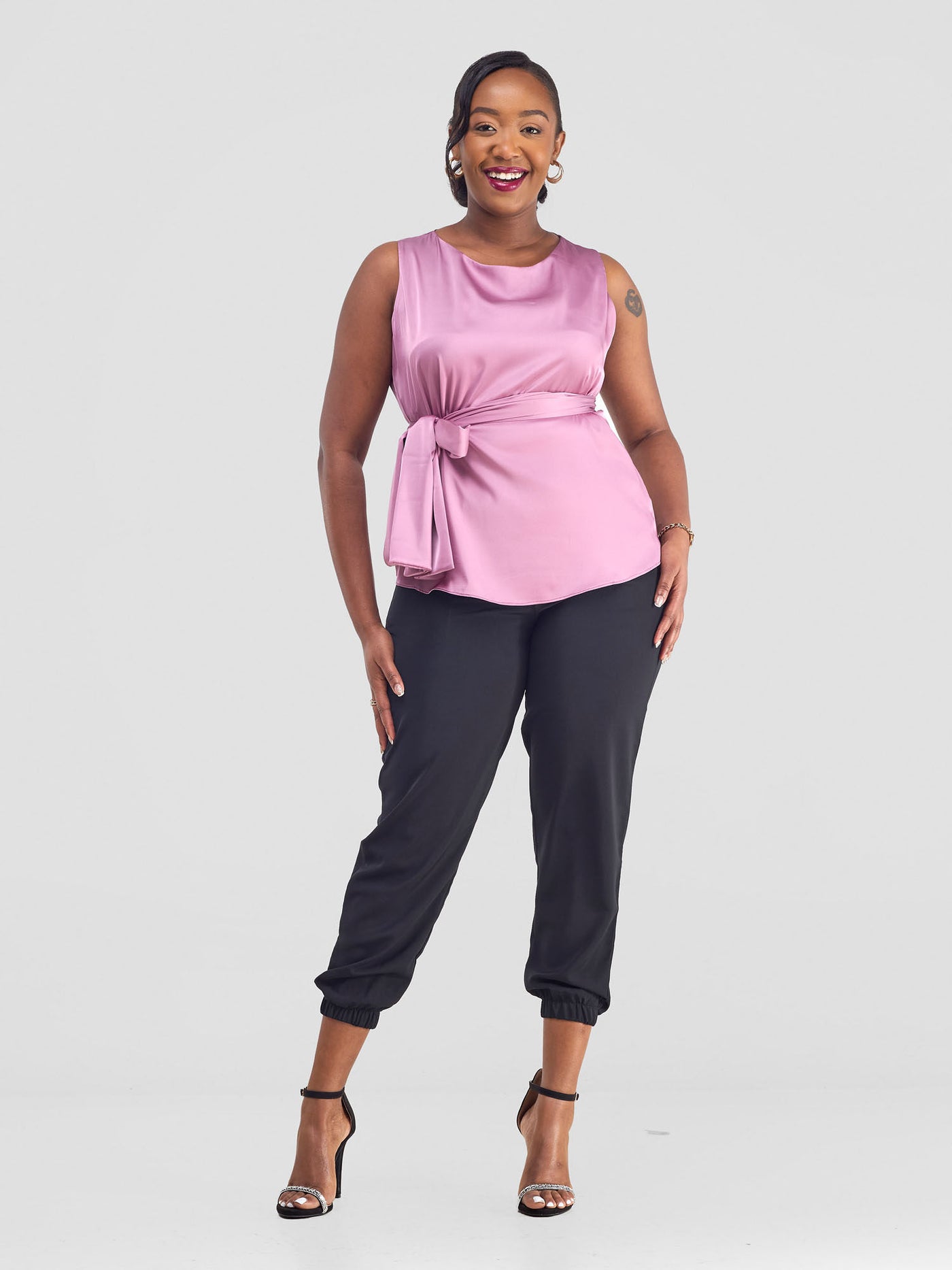 Vivo Raha Waist Tie Top - Pink