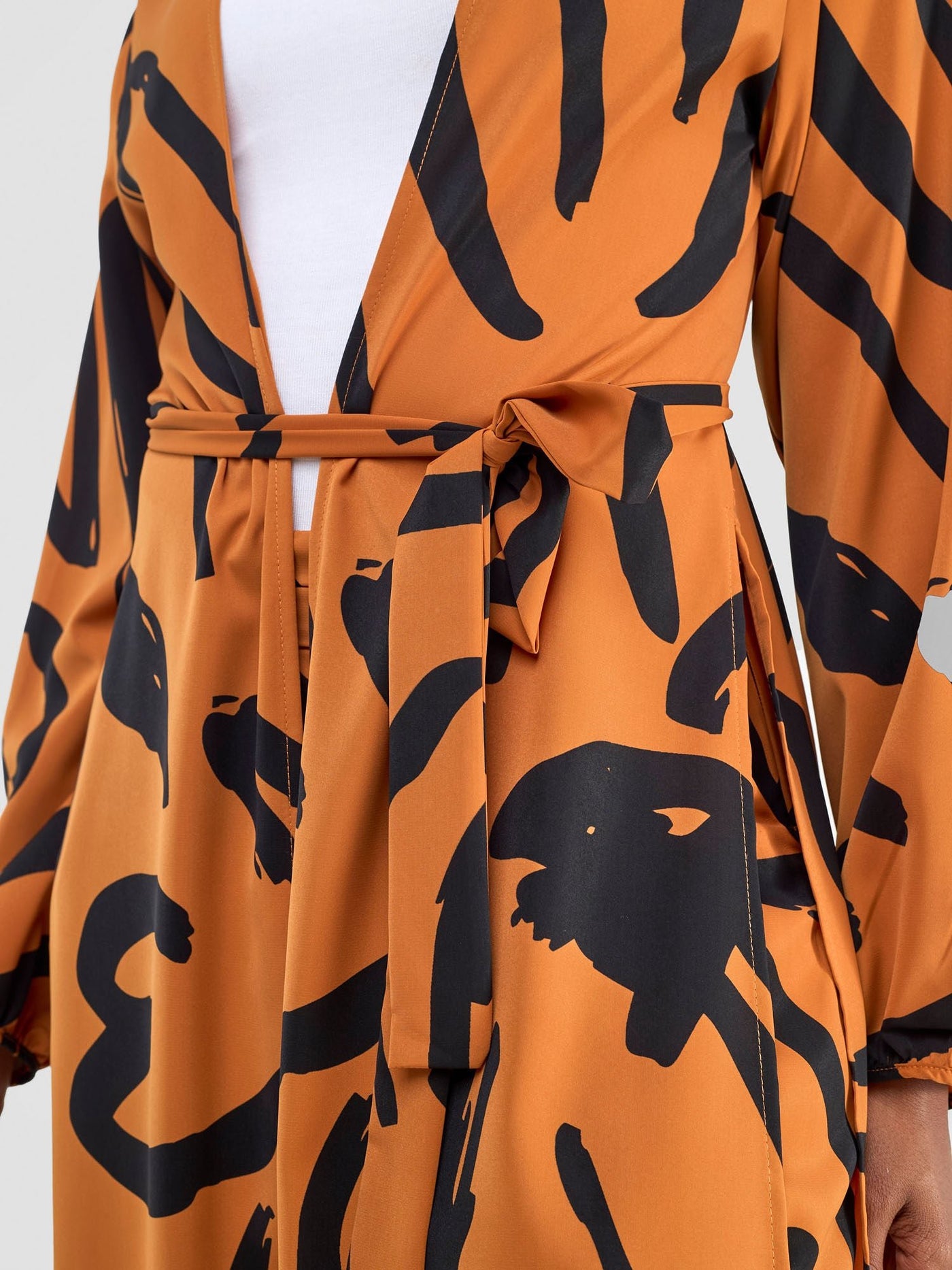 Vivo Chesi Kimono - Rust / Black Hesi Print - Shopzetu