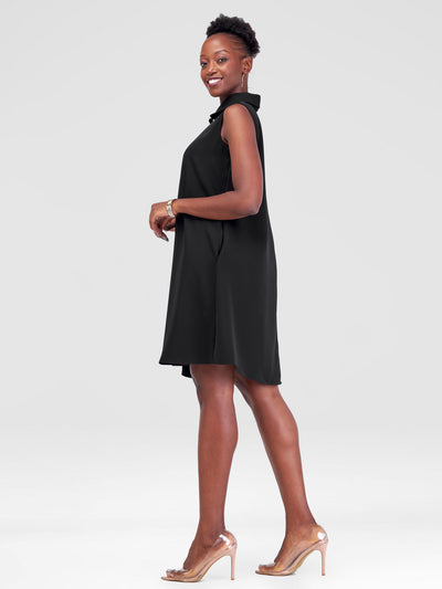 Vivo Asha Sleeveless Knee Length Dress - Black