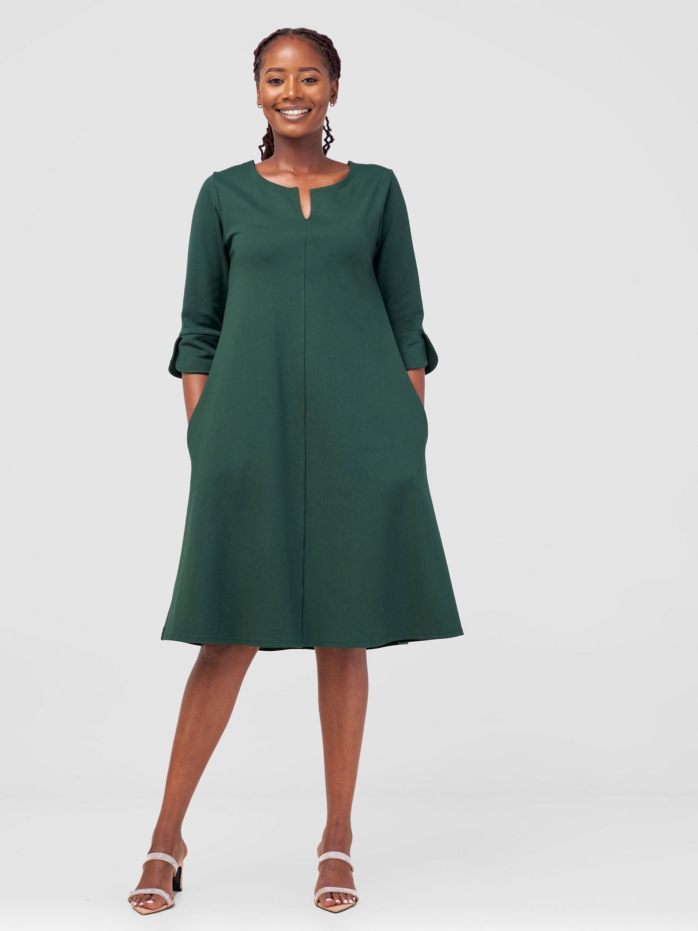 Vivo Zawadi Keyhole Dress - Green
