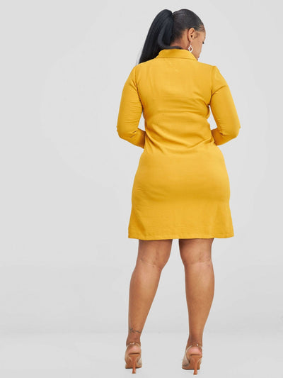 Bishop Dress - Mustard - Shopzetu