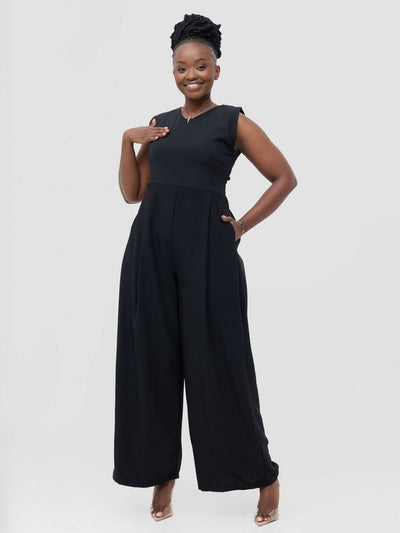 Rose Jumpsuit - Black - Shopzetu