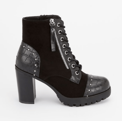 Women Chunky Heel Boot - Black - Shopzetu