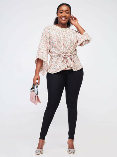 Silk House Collection Kezia - Pink Floral Print - Shopzetu