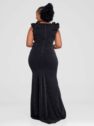 Therose Empire Vee Gown - Black