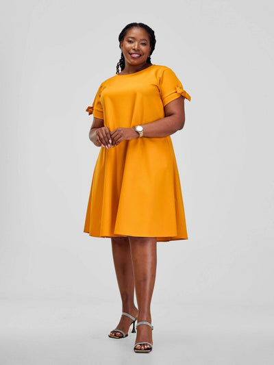 Hando Afrikan Designs Shani Dress - Mustard - Shopzetu
