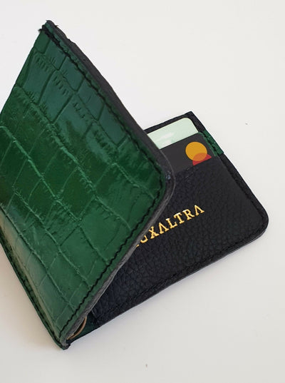 Luxaltra Neo Bi-Fold Wallet - Croc Emerald Green - Shopzetu