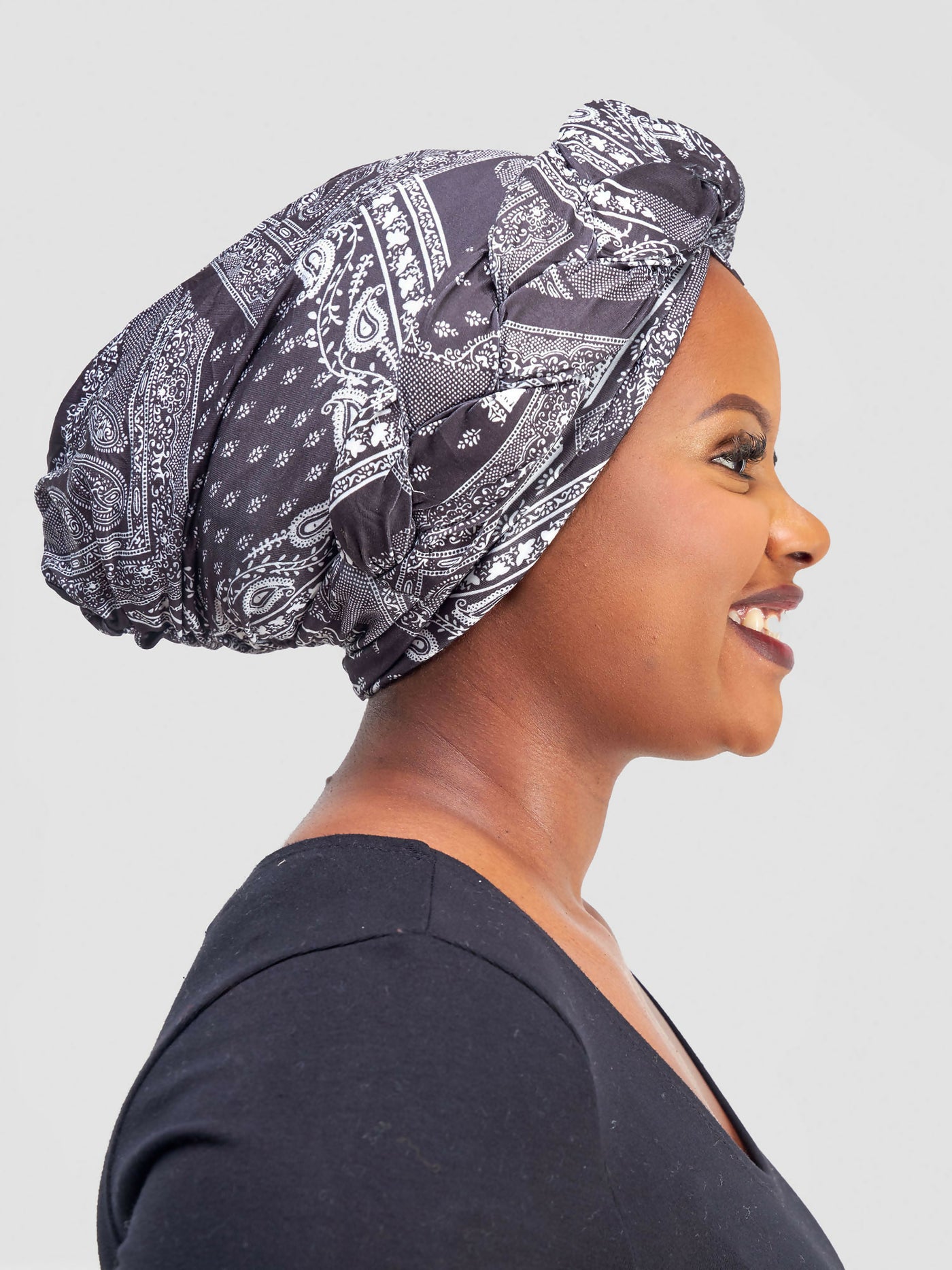 Aisha Fashion World Turban - Black / White