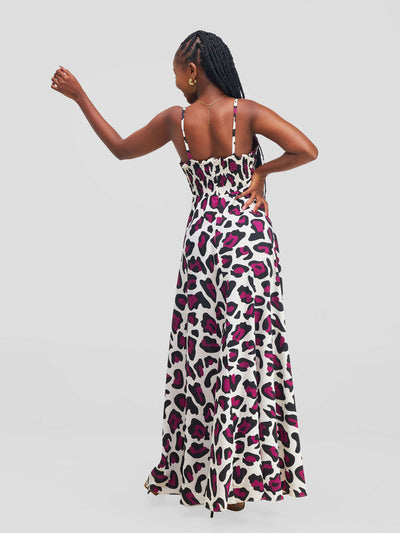 Stella Customized Kenya Spaghetti Sleeveless Dress - Animal Print