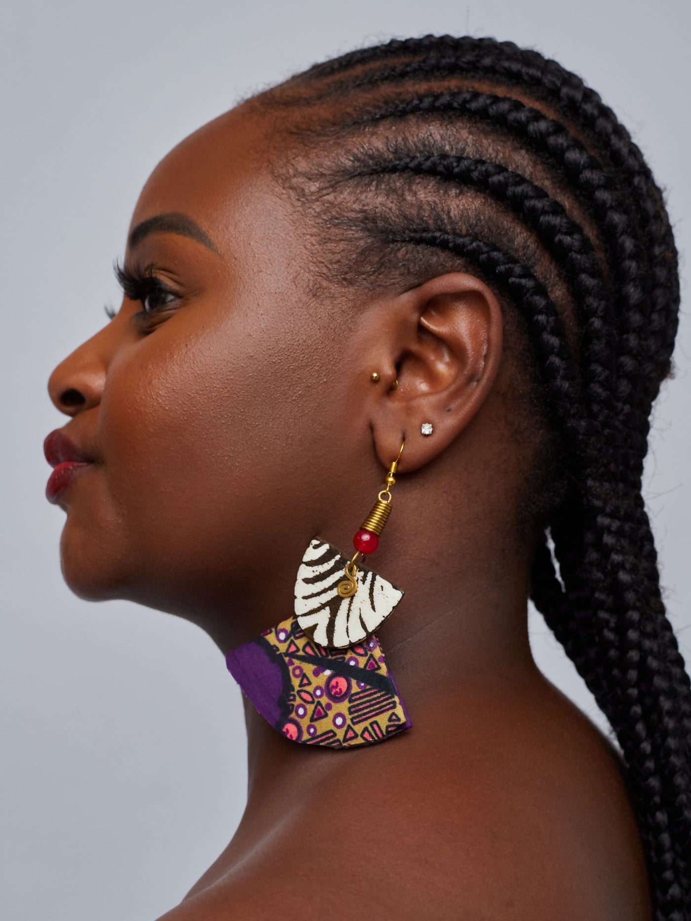 Tuli Razia Ankara With Detail Earring - Purple - Shopzetu