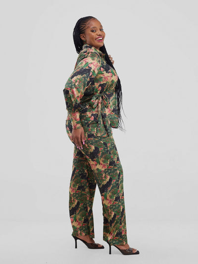 Silk House Collection Marcella Pant Set - Black Print - Shopzetu