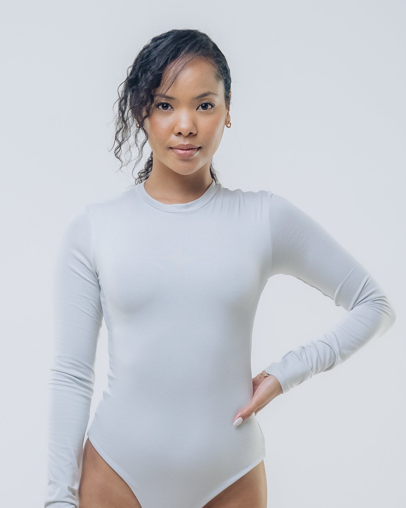 Vivo X This Is Essentials Long Sleeve Crew Neck Bodysuit - Grey