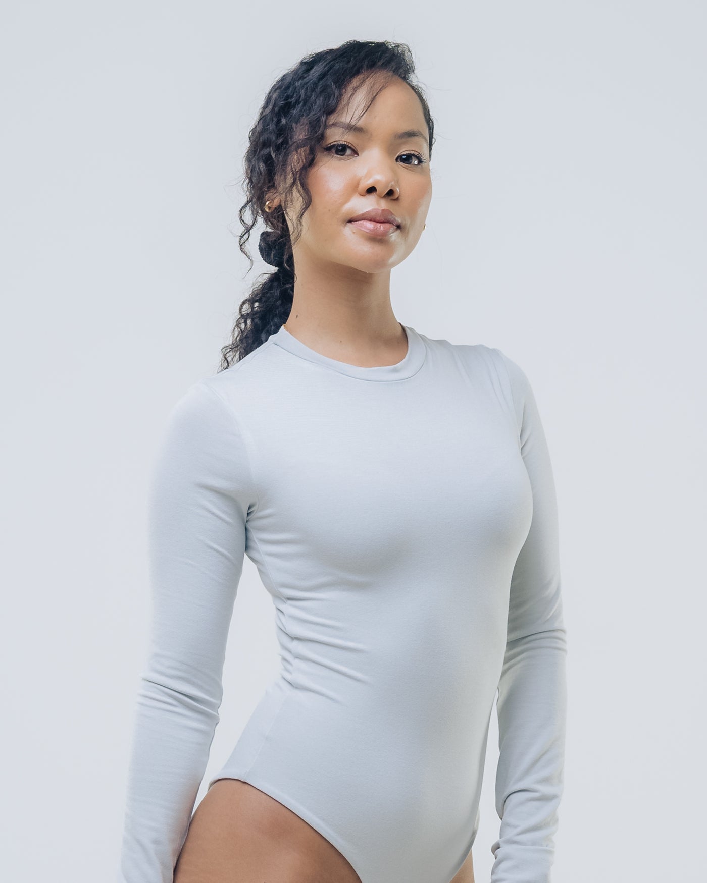 Vivo X This Is Essentials Long Sleeve Crew Neck Bodysuit - Grey