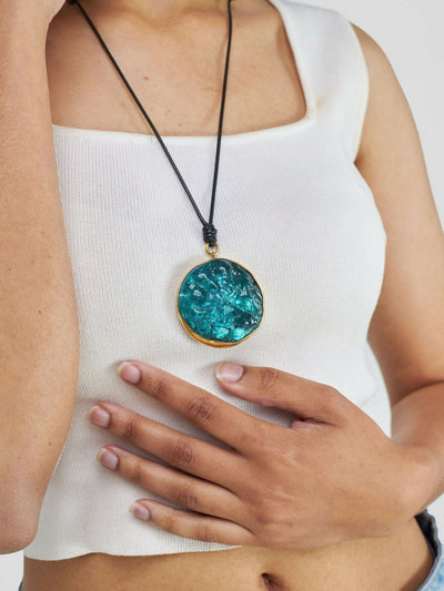 Kijivu Creatives Milima Necklace - Blue - Shopzetu