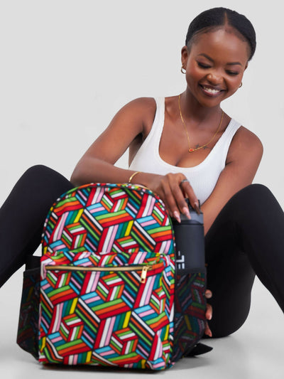 Ankara Artifacts Rainbow Thandi Backpacks - Multicolored - Shopzetu