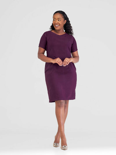 Timyt urban Wear Office V-Neck Normal Sleeves Dress - Fuschia