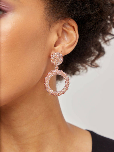 Lizola Chatney Round Earrings - Rose Gold - Shopzetu