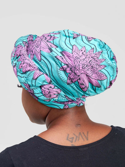 Aisha Fashion World Turban - Blue Floral - Shopzetu