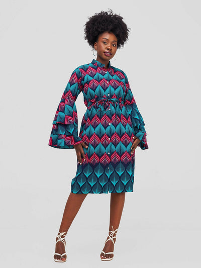 Gravio Fashion Shift Dress - Turquoise - Shopzetu