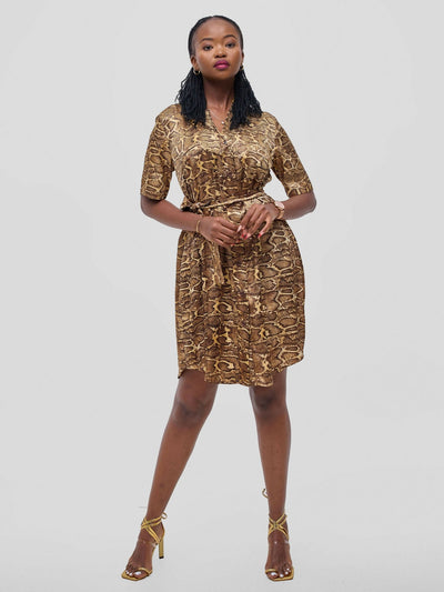 Silk Cheetah Dress - Animal Print - Shopzetu