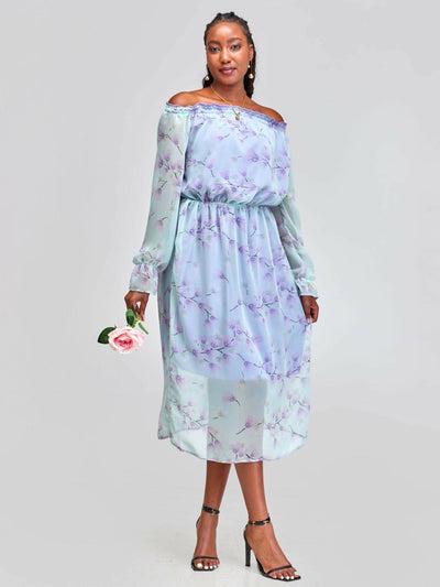 Dewuor Alaza Dress - Purple Floral - Shopzetu