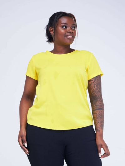 Lizola Eliana Blouse With Gather Sleeves - Yellow - Shopzetu