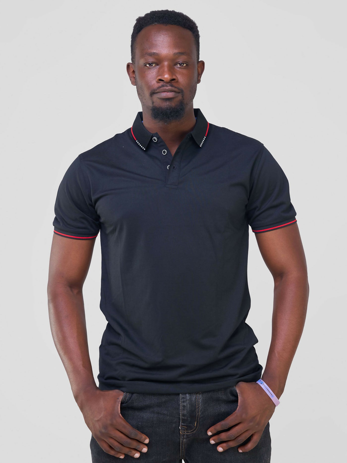 Short Sleeved Polo T/Shirt - Black - Shopzetu