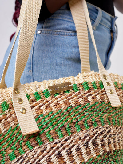 Vazi Afriq Sisal Banana Fiber Bag - Green - Shopzetu