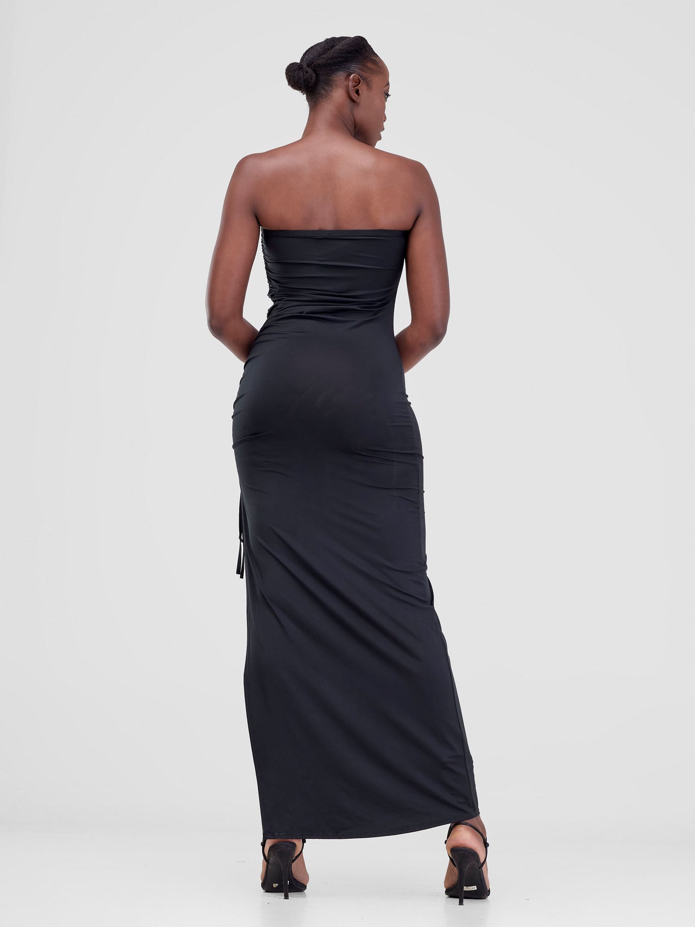 Zoya Luna Drawstring Maxi Dress - Black