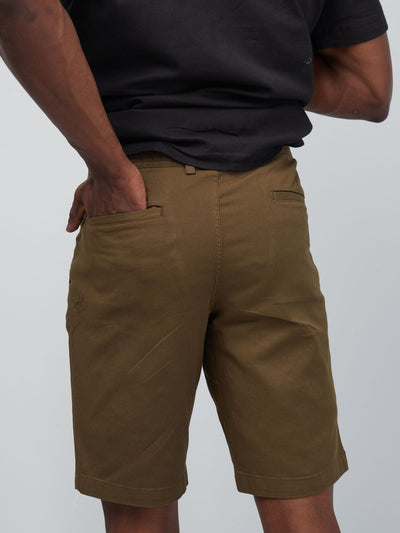 Zetu Men's Chino Shorts - Khaki Green