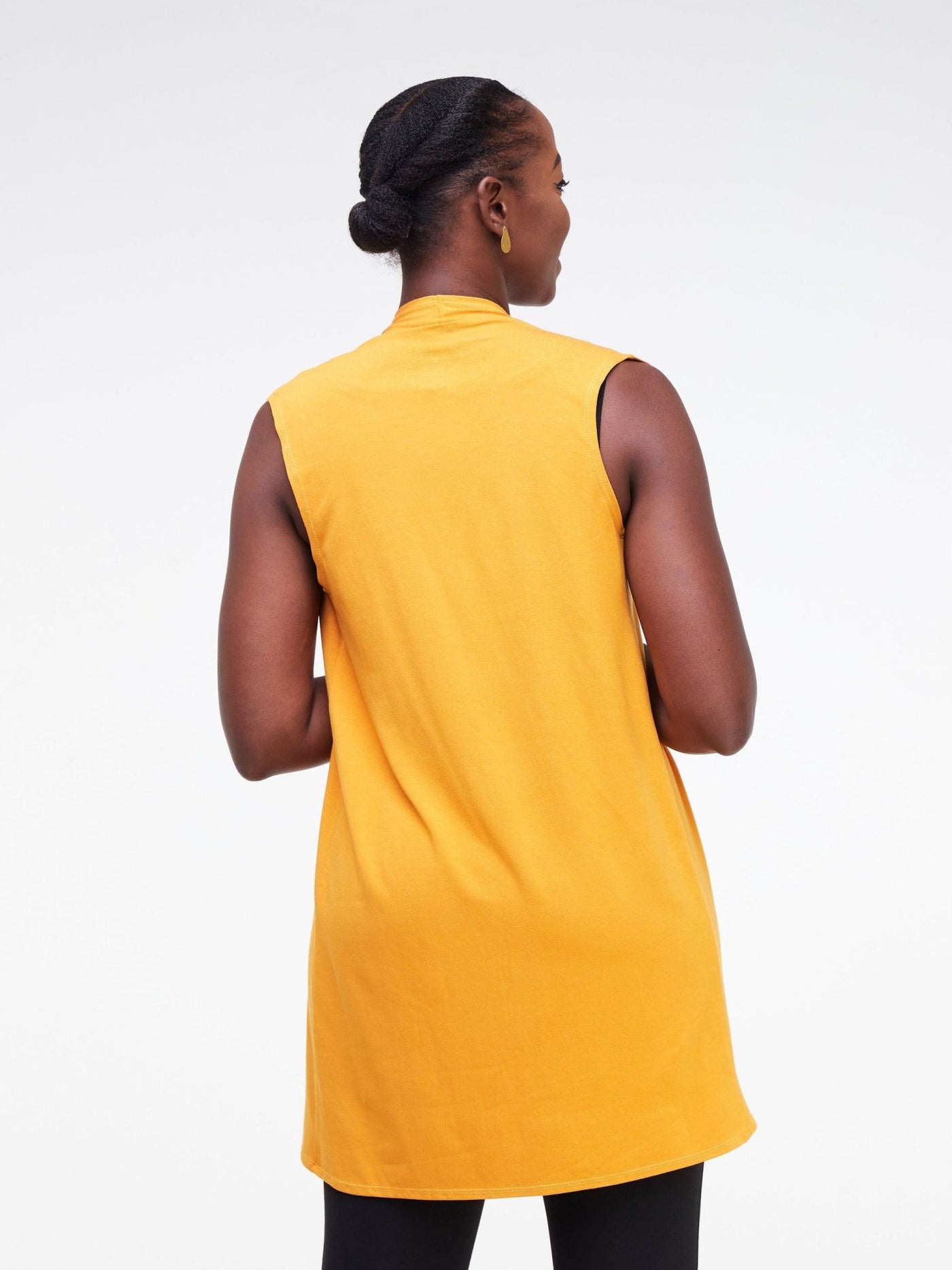 Vivo Basic Sleeveless Midi Jersey Waterfall - Mustard - Shopzetu