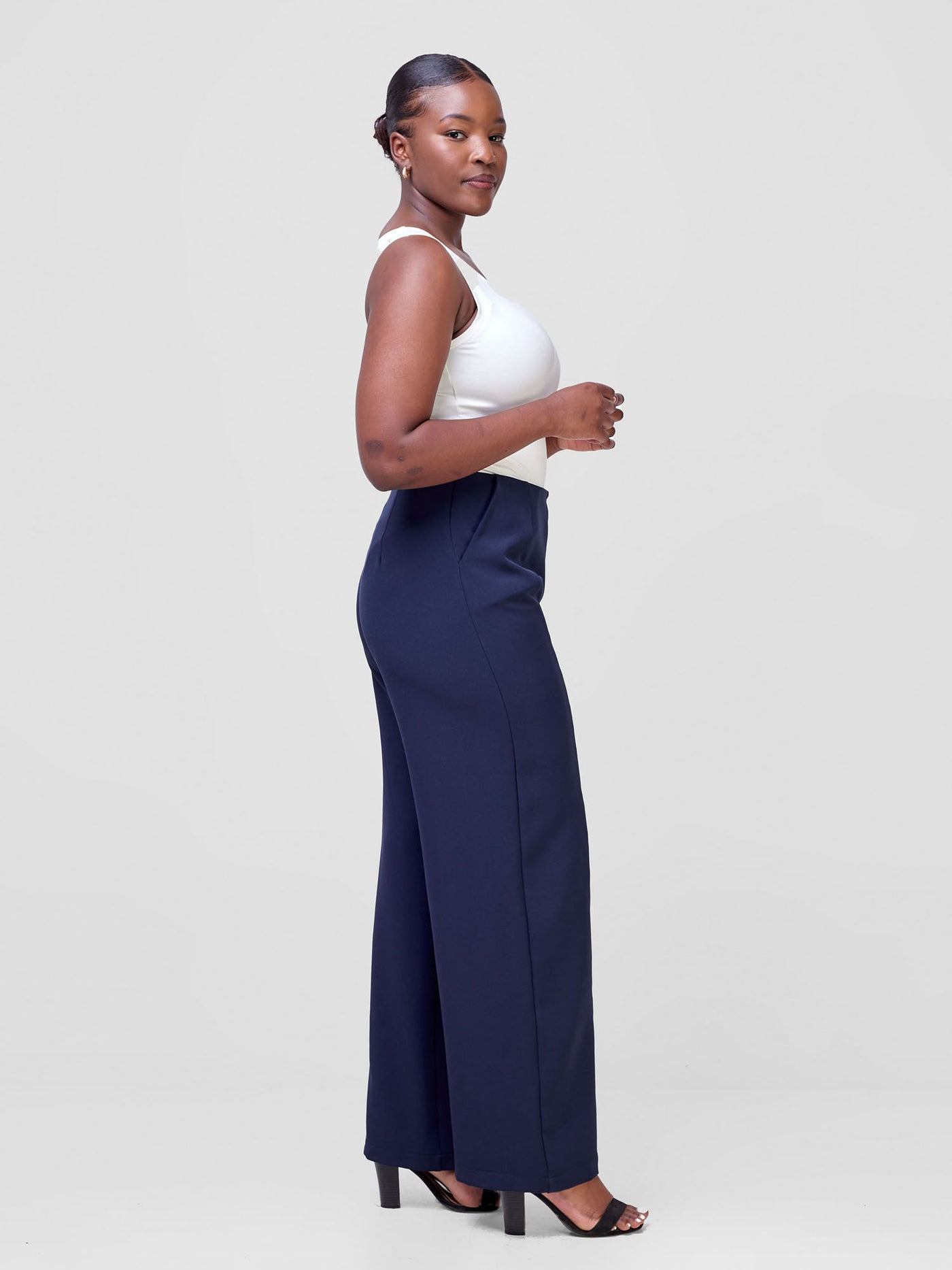 Vivo Saida Straight Leg Pants - Navy Blue