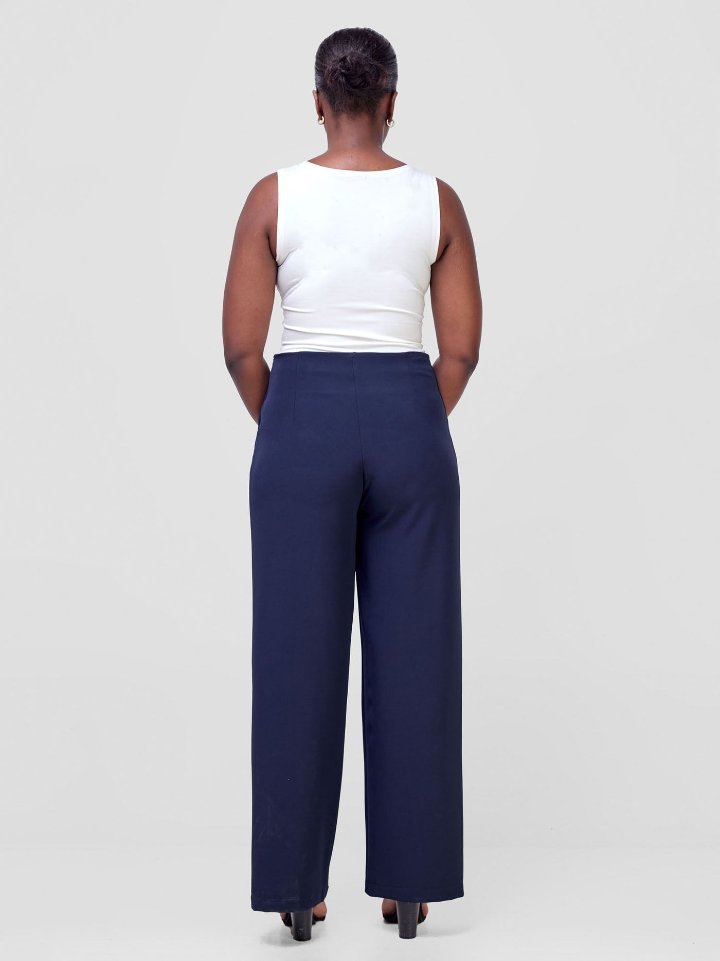 Saida Straight Leg Pants - Navy Blue