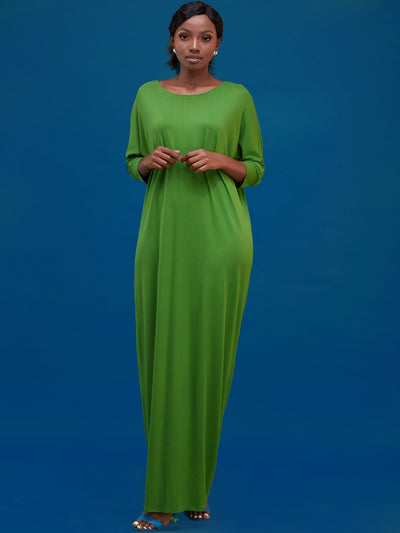 Vivo Basic Dolman Maxi Dress - Hunters Green - Shopzetu