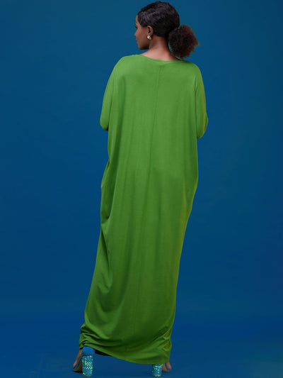 Vivo Basic Dolman Maxi Dress - Hunters Green - Shopzetu