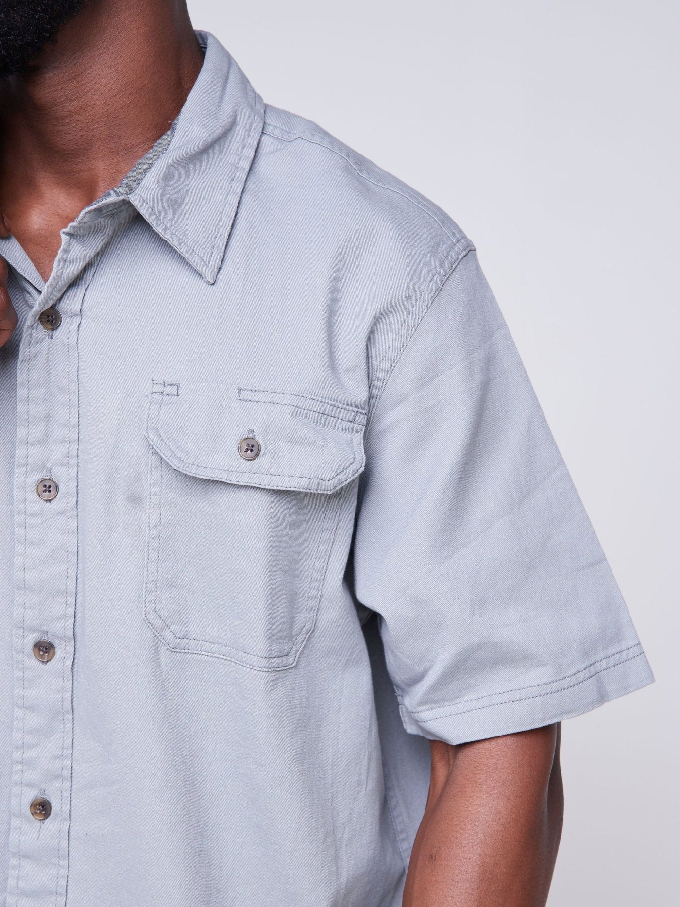Alladin Zecchino Men's Short Sleeve Shirt - Grey - Shopzetu