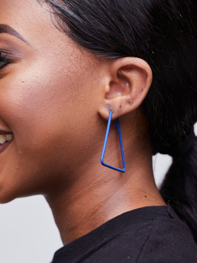 Mona 90's Triangle Earring - Deep Blue - Shopzetu